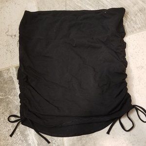 SOLDEarth Yoga Black Cotton Stretch Mini Skirt with Ruched Sides , Size XXL, GUC